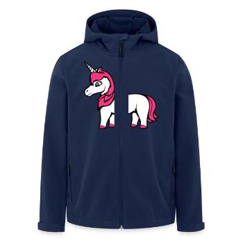 Unicorn Girl Pretty Friendly Cartoon Horse - Men’s Recycled Softshell Jacket by Stanley/Stella - navy - Front - AI Model Male 185 light (185cm)