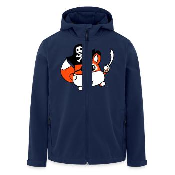 Little Cute Captain Fox Pirate Animal Eye Patch - Men’s Recycled Softshell Jacket by Stanley/Stella - navy - Front - AI Model Male 185 light (185cm)