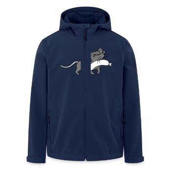 Mouse big sausage eating hunger sausage grilling - Men’s Recycled Softshell Jacket by Stanley/Stella - navy - Front - AI Model Male 185 light (185cm)