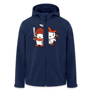 2 Enten Ritter Bogenschütze Schwert Schild Kämpfer - Recycelte Männer Softshell-Jacke von Stanley/Stella - Navy - Vorne - AI Model Male 185 light (185cm)