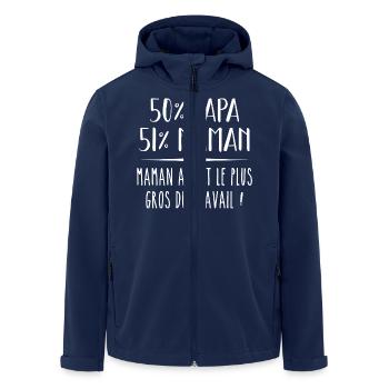 Grenouillere annonce grossesse bébé - Veste softshell homme en polyester recyclé Stanley/Stella - marine - Devant - AI Model Male 185 light (185cm)
