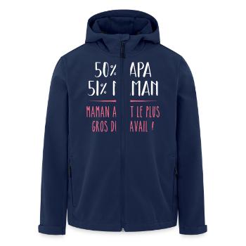 Grenouillere annonce grossesse bébé - Veste softshell homme en polyester recyclé Stanley/Stella - marine - Devant - AI Model Male 185 light (185cm)