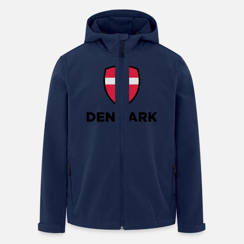 Drapeau national du Danemark - Veste softshell homme en polyester recyclé Stanley/Stella - marine
