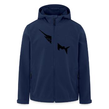 Schwertfisch / swordfish (1c) - Recycelte Männer Softshell-Jacke von Stanley/Stella - Navy - Vorne - AI Model Male 185 light (185cm)
