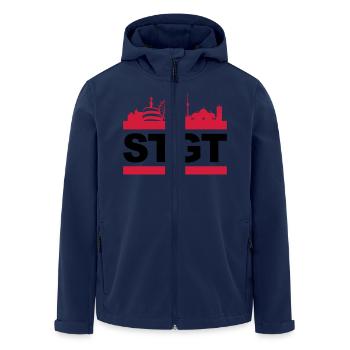STGT - Recycelte Männer Softshell-Jacke von Stanley/Stella - Navy - Vorne - AI Model Male 185 light (185cm)
