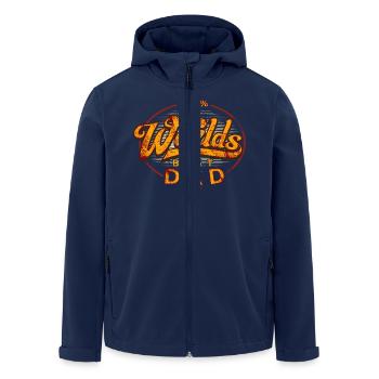 Worlds best Dad Vatertag, original RAHMENLOS® - Recycelte Männer Softshell-Jacke von Stanley/Stella - Navy - Vorne - AI Model Male 185 light (185cm)