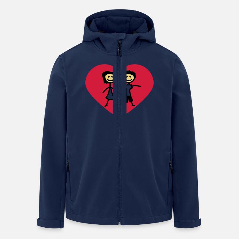 herz_3c - Recycelte Männer Softshell-Jacke von Stanley/Stella - Navy
