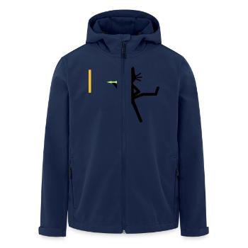 Katze Kittycat dartet - Recycelte Männer Softshell-Jacke von Stanley/Stella - Navy - Vorne - AI Model Male 185 light (185cm)