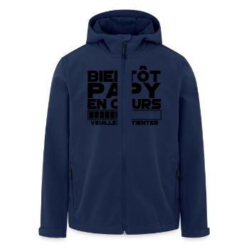 bientôt PAPY(veuillez patienter) - Veste softshell homme en polyester recyclé Stanley/Stella - marine - Devant - AI Model Male 185 light (185cm)