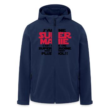 j'ai une super mamie - Veste softshell homme en polyester recyclé Stanley/Stella - marine - Devant - AI Model Male 185 light (185cm)