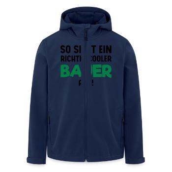 Cooler Bauer - Recycelte Männer Softshell-Jacke von Stanley/Stella - Navy - Vorne - AI Model Male 185 light (185cm)