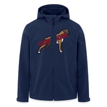 Dog / Boxer: Kissing Machine - Men’s Recycled Softshell Jacket by Stanley/Stella - navy - Front - AI Model Male 185 light (185cm)