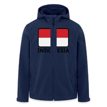 Drapeau national de l Indonésie - Veste softshell homme en polyester recyclé Stanley/Stella - marine - Devant - AI Model Male 185 light (185cm)