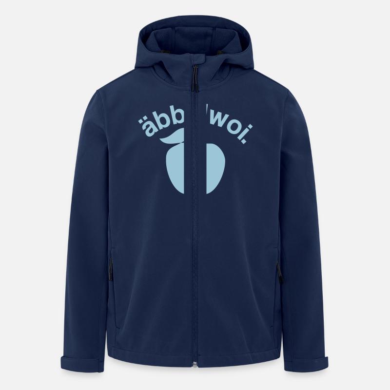 Äbbelwoi - Bembel - cidre - Francfort - Veste softshell homme en polyester recyclé Stanley/Stella - marine