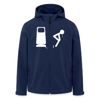 white petrol - Men’s Recycled Softshell Jacket by Stanley/Stella - navy - Front - AI Model Male 185 light (185cm)