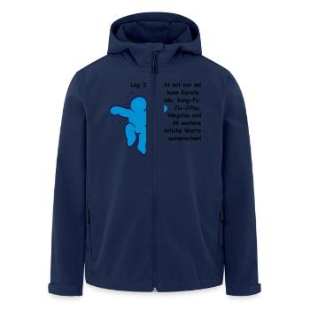 Leg' Dich nicht mit mir an! Ich kann... - Recycelte Männer Softshell-Jacke von Stanley/Stella - Navy - Vorne - AI Model Male 185 light (185cm)