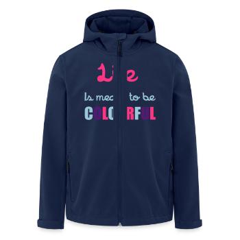 Life Is Colourful - Men’s Recycled Softshell Jacket by Stanley/Stella - navy - Front - AI Model Male 185 light (185cm)