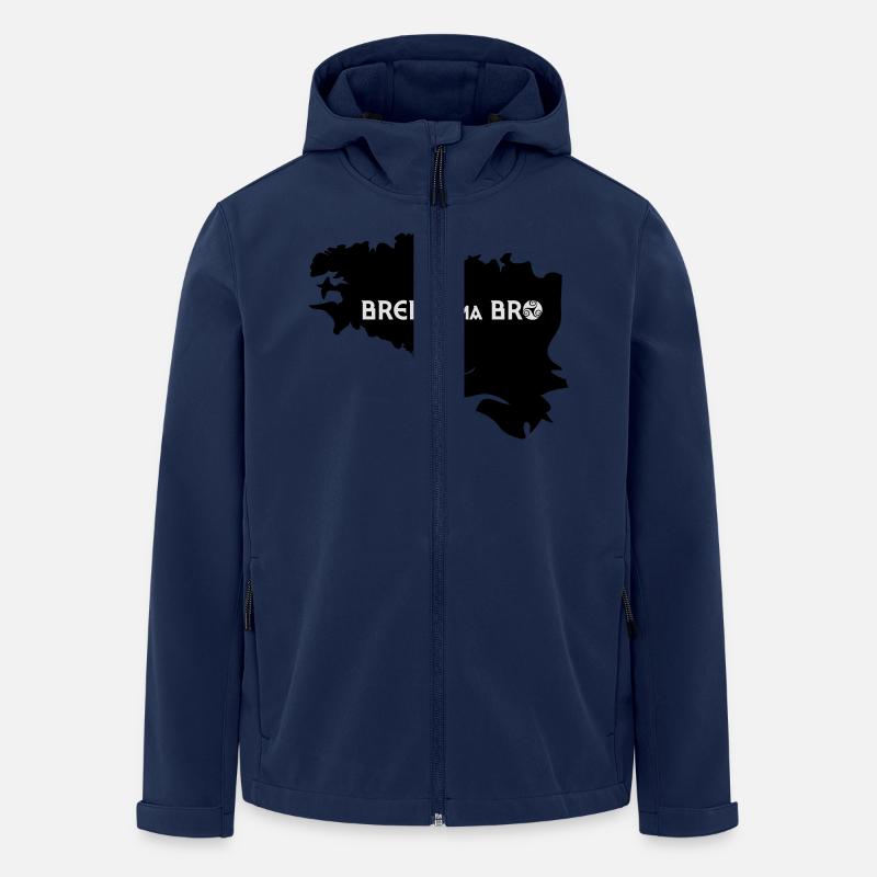 BREIZH MA BRO - Recycelte Männer Softshell-Jacke von Stanley/Stella - Navy