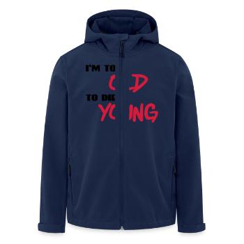 I'm too old to die young - Men’s Recycled Softshell Jacket by Stanley/Stella - navy - Front - AI Model Male 185 light (185cm)