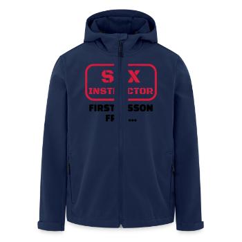 Sex / ziehen / Verführung / Alkohol / sexy - Recycelte Männer Softshell-Jacke von Stanley/Stella - Navy - Vorne - AI Model Male 185 light (185cm)