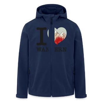 I Love Wandern - Recycelte Männer Softshell-Jacke von Stanley/Stella - Navy - Vorne - AI Model Male 185 light (185cm)