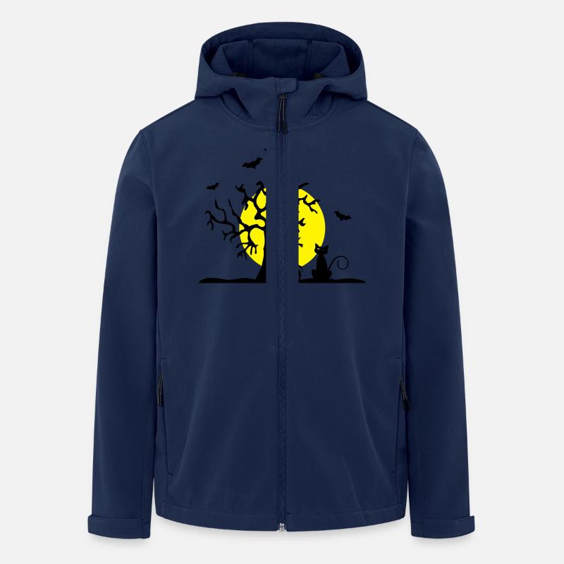 Halloween - Katze und Baum - Recycelte Männer Softshell-Jacke von Stanley/Stella - Navy