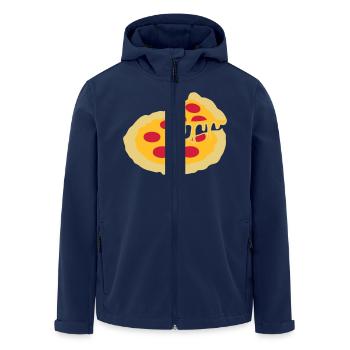 hot hunger cheese hunger piece salami pizza delici - Men’s Recycled Softshell Jacket by Stanley/Stella - navy - Front - AI Model Male 185 light (185cm)