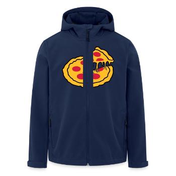 cheese hunger piece salami pizza delicious food hu - Men’s Recycled Softshell Jacket by Stanley/Stella - navy - Front - AI Model Male 185 light (185cm)