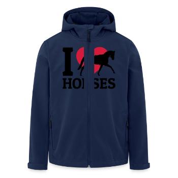 I love Horses - Recycelte Männer Softshell-Jacke von Stanley/Stella - Navy - Vorne - AI Model Male 185 light (185cm)