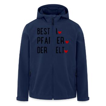 Pfarrer - Recycelte Männer Softshell-Jacke von Stanley/Stella - Navy - Vorne - AI Model Male 185 light (185cm)
