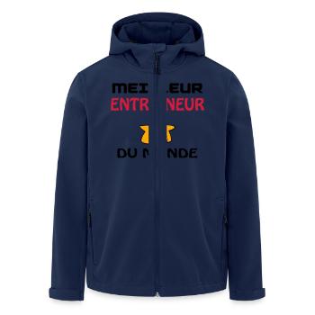 BESTER TRAINER DER WELT - Recycelte Männer Softshell-Jacke von Stanley/Stella - Navy - Vorne - AI Model Male 185 light (185cm)