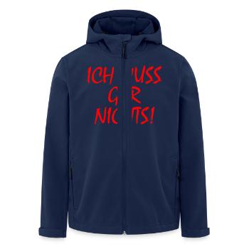 Ich muss gar nichts - Recycelte Männer Softshell-Jacke von Stanley/Stella - Navy - Vorne - AI Model Male 185 light (185cm)