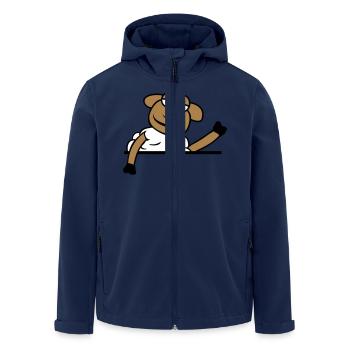 Sheep Waving Behind Wall Fence Sign Cool Smile - Men’s Recycled Softshell Jacket by Stanley/Stella - navy - Front - AI Model Male 185 light (185cm)