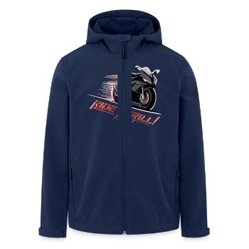 SURFEZ SUR LE FRISSON - Veste softshell homme en polyester recyclé Stanley/Stella - marine - Devant - AI Model Male 185 light (185cm)