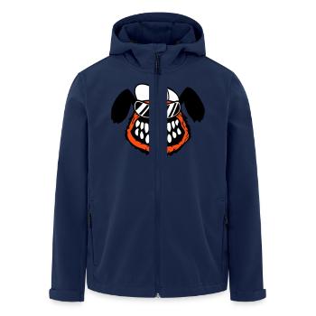 Dog Monster Nasty Teeth Grin Smile - Men’s Recycled Softshell Jacket by Stanley/Stella - navy - Front - AI Model Male 185 light (185cm)