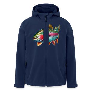 Rainbow trout - Men’s Recycled Softshell Jacket by Stanley/Stella - navy - Front - AI Model Male 185 light (185cm)