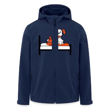 Hund Bett Katze Zwei Freunde Team Kätzchen 2 Crew - Recycelte Männer Softshell-Jacke von Stanley/Stella - Navy - Vorne - AI Model Male 185 light (185cm)