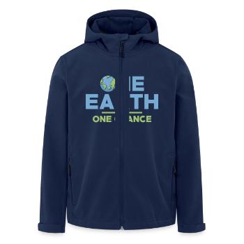 One Earth One Chance Planet Environmental Earth Da - Men’s Recycled Softshell Jacket by Stanley/Stella - navy - Front - AI Model Male 185 light (185cm)
