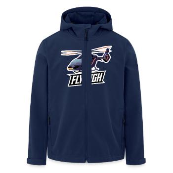 HELICOPTER, FLY HIGH - Men’s Recycled Softshell Jacket by Stanley/Stella - navy - Front - AI Model Male 185 light (185cm)