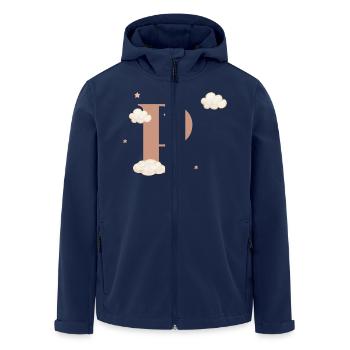 Buchstabe p bewölkt Sterne - Recycelte Männer Softshell-Jacke von Stanley/Stella - Navy - Vorne - AI Model Male 185 light (185cm)