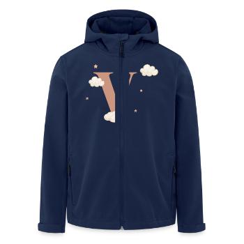 Buchstabe v bewölkt Sterne - Recycelte Männer Softshell-Jacke von Stanley/Stella - Navy - Vorne - AI Model Male 185 light (185cm)