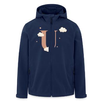 Buchstabe u Wolken Sterne - Recycelte Männer Softshell-Jacke von Stanley/Stella - Navy - Vorne - AI Model Male 185 light (185cm)