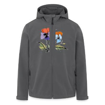 Flowers - Men’s Recycled Softshell Jacket by Stanley/Stella - anthracite - Front - AI Model Male 185 light (185cm)