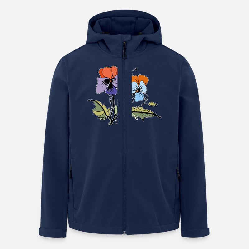 Flowers - Men’s Recycled Softshell Jacket by Stanley/Stella - navy