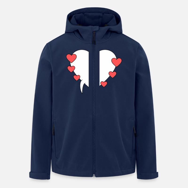 Speech Bubble with Hearts 3 - Men’s Recycled Softshell Jacket by Stanley/Stella - navy