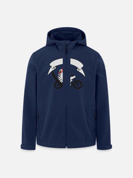 Biker sheep with banner - Men’s Recycled Softshell Jacket by Stanley/Stella - navy