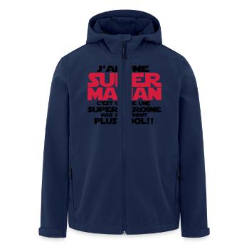 j'ai une super maman - Veste softshell homme en polyester recyclé Stanley/Stella - marine - Devant - AI Model Male 185 light (185cm)