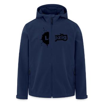 Leipzig Splatter - Recycelte Männer Softshell-Jacke von Stanley/Stella - Navy - Vorne - AI Model Male 185 light (185cm)