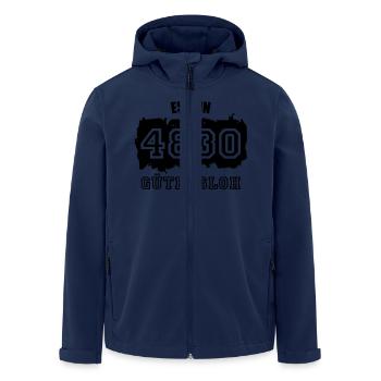 4830 Gütersloh - Established - Recycelte Männer Softshell-Jacke von Stanley/Stella - Navy - Vorne - AI Model Male 185 light (185cm)
