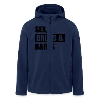 Sex Drugs Darts - Men’s Recycled Softshell Jacket by Stanley/Stella - navy - Front - AI Model Male 185 light (185cm)